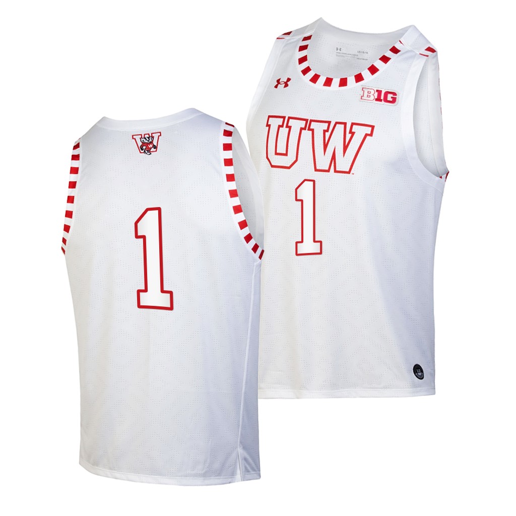 #1 Wisconsin Badgers 2021-22 By The Players Alternate Basketball White Jersey