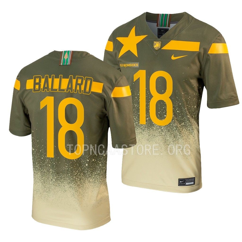 1st Armored Division Old Ironsides Cade Ballard Army Black Knights #18 Olive Untouchable Football Jersey Men’s