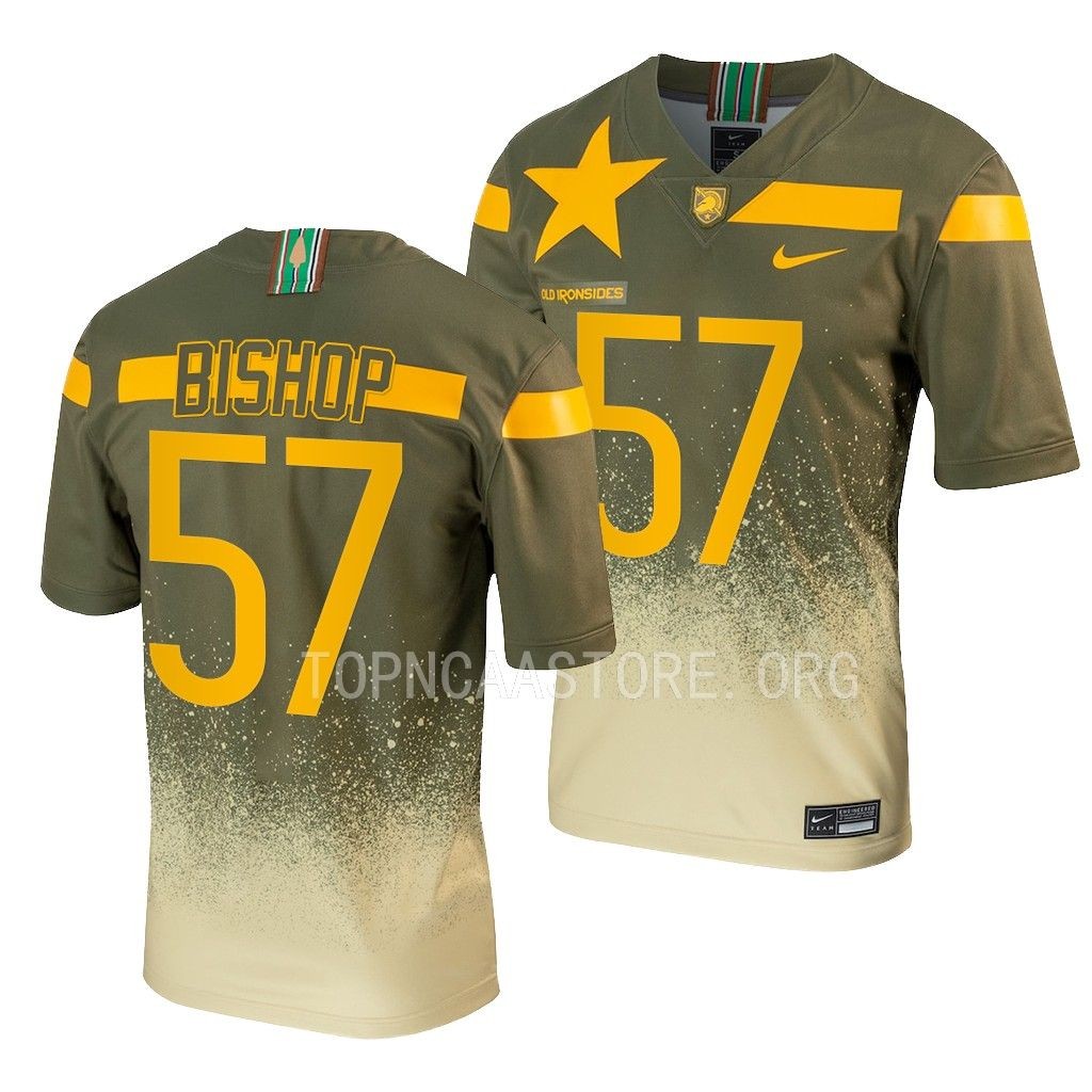 1st Armored Division Old Ironsides Connor Bishop Army Black Knights #57 Olive Untouchable Football Jersey Men’s