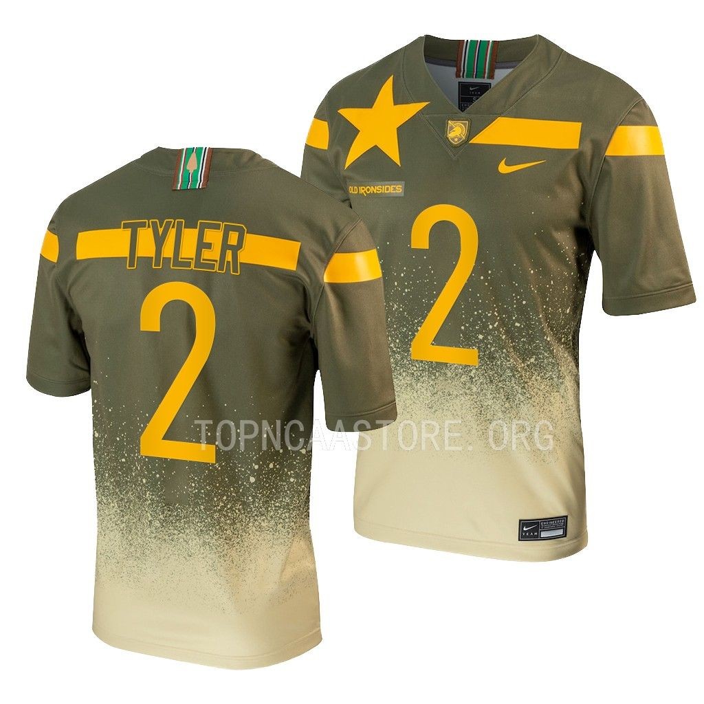 1st Armored Division Old Ironsides Tyhier Tyler Army Black Knights #2 Olive Untouchable Football Jersey Men’s