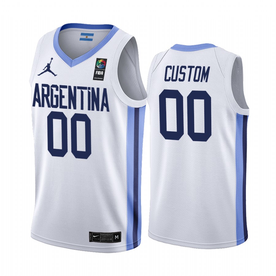 2019 FIBA Basketball World Cup Argentina Custom White Men’s Jersey