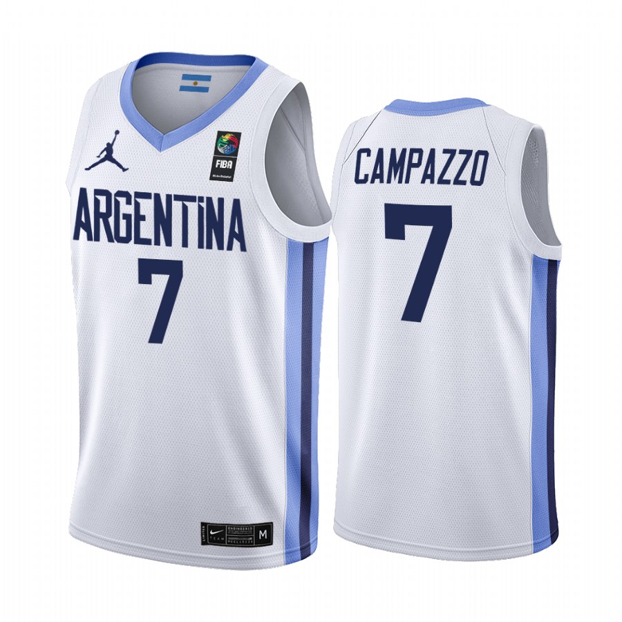 2019 FIBA Basketball World Cup Argentina Facundo Campazzo White Men’s Jersey