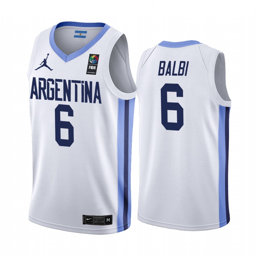 2019 FIBA Basketball World Cup Argentina Franco Balbi White Men’s Jersey