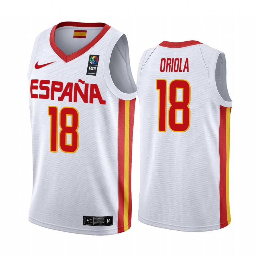 2019 FIBA Basketball World Cup Spain Pierre Oriola White Men’s Jersey