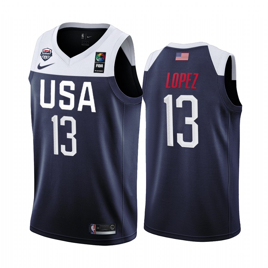 2019 FIBA Basketball World Cup USA Team Brook Lopez Navy Men’s Jersey