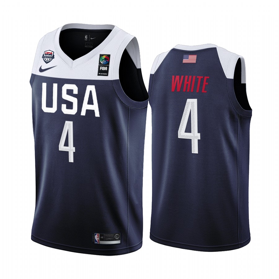 2019 FIBA Basketball World Cup USA Team Derrick White Navy Men’s Jersey