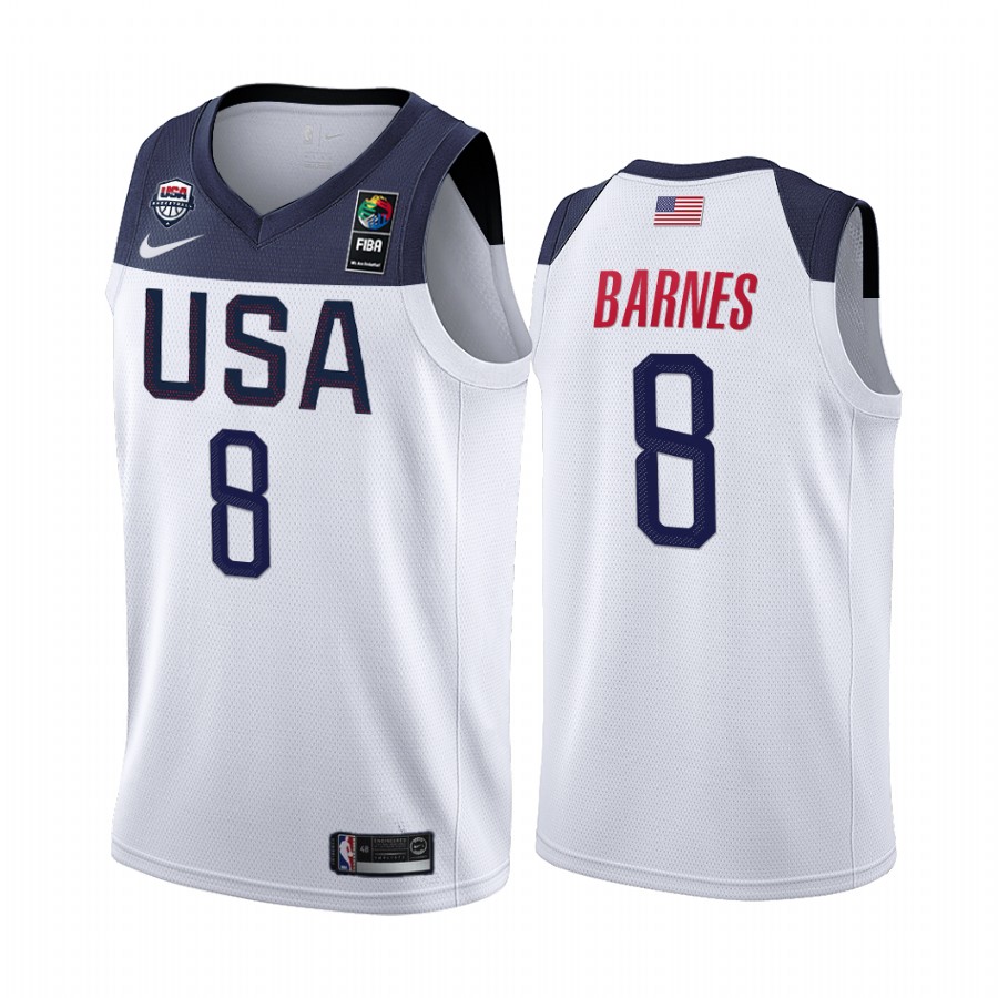 2019 FIBA Basketball World Cup USA Team Harrison Barnes White Men’s Jersey