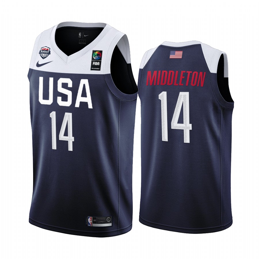 2019 FIBA Basketball World Cup USA Team Khris Middleton Navy Men’s Jersey