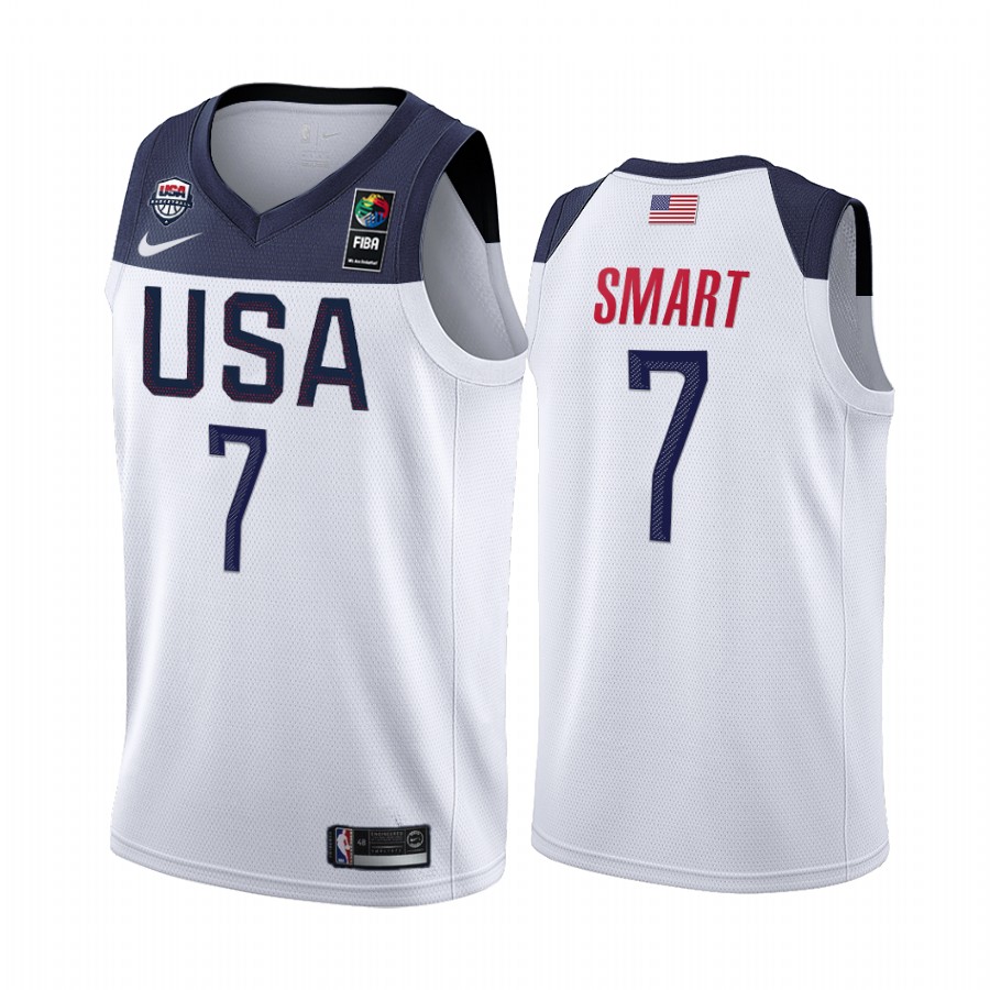 2019 FIBA Basketball World Cup USA Team Marcus Smart White Men’s Jersey