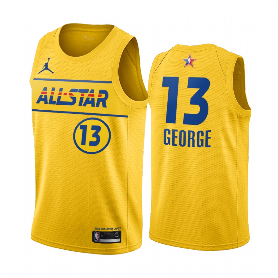 2021 All-Star #13 Paul George Gold Western Conference Jersey Clippers