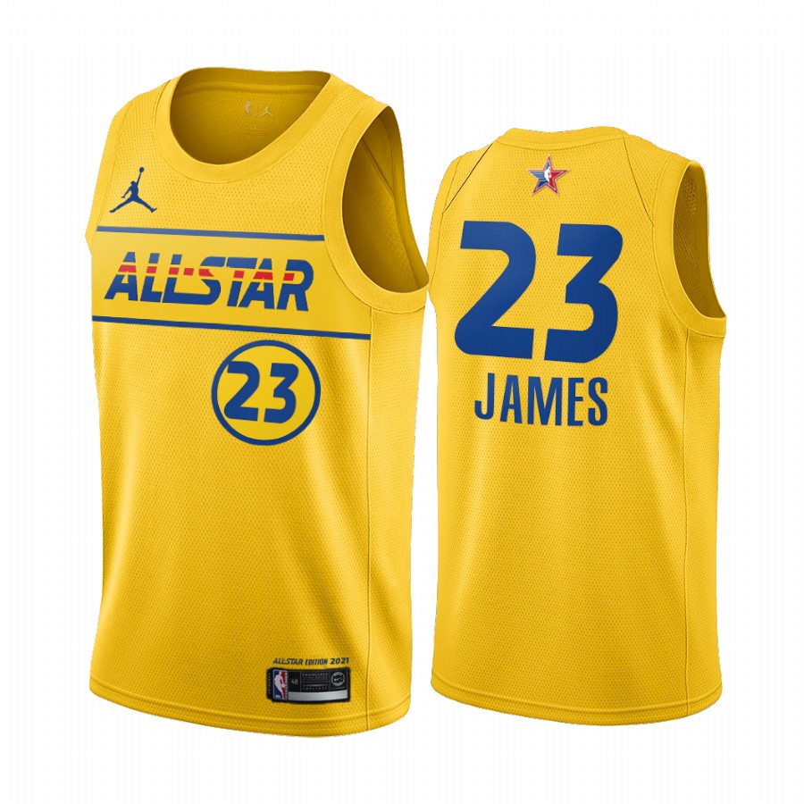 2021 All-Star #23 LeBron James Gold Western Conference Jersey Lakers