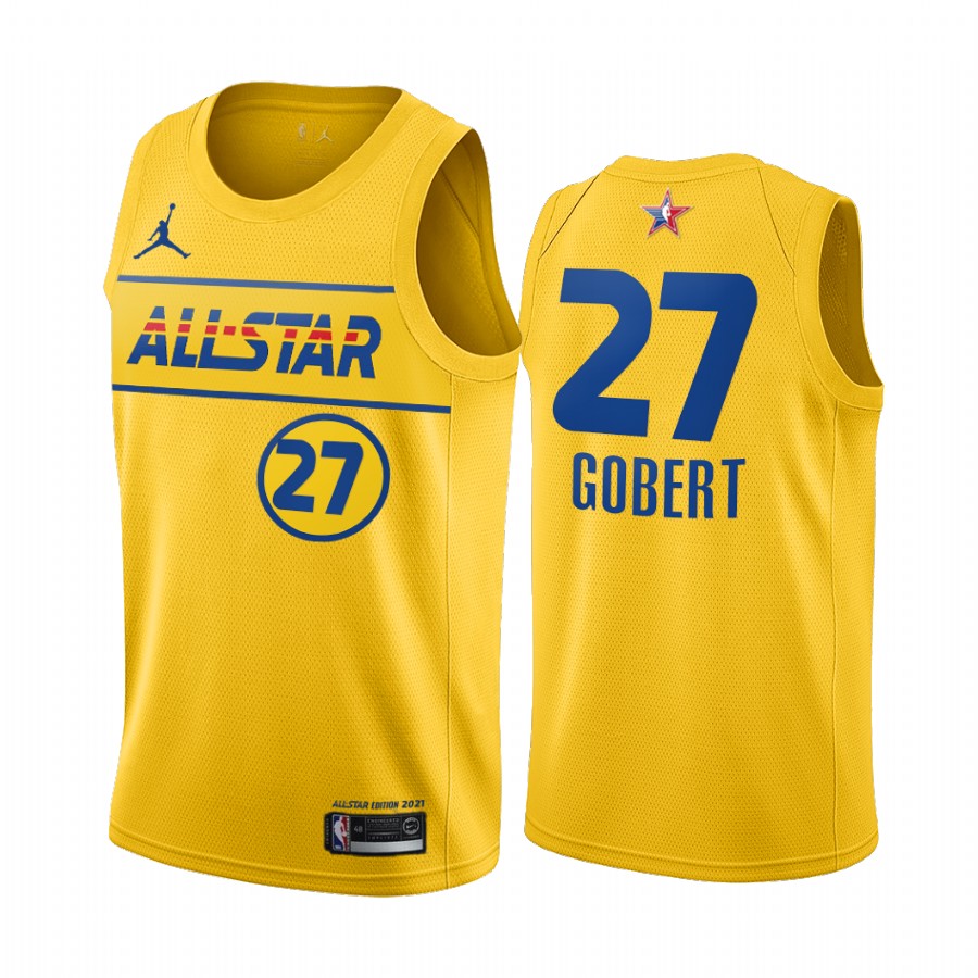 2021 All-Star #27 Rudy Gobert Gold Western Conference Jersey Jazz
