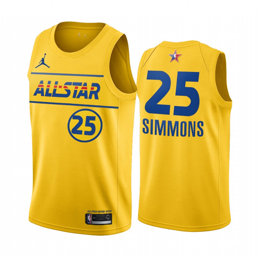 2021 All-Star Ben Simmons Jersey Gold Eastern Conference 76ers Uniform