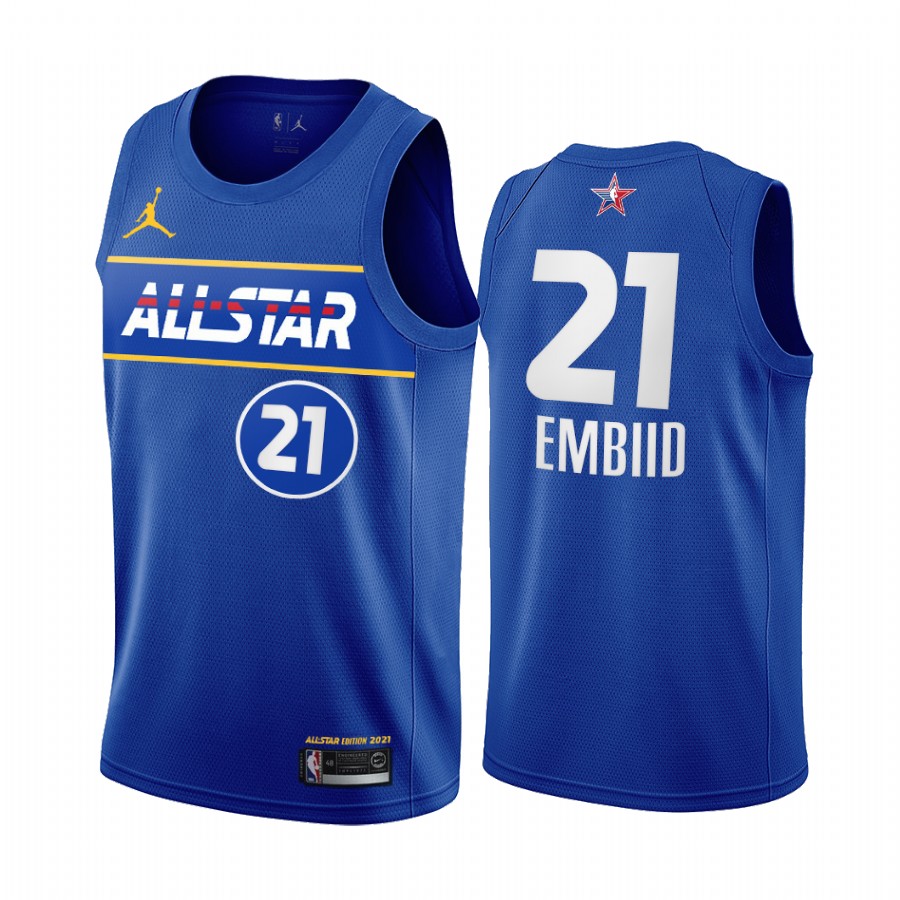 2021 All-Star Joel Embiid Jersey Blue Eastern Conference 76ers Uniform