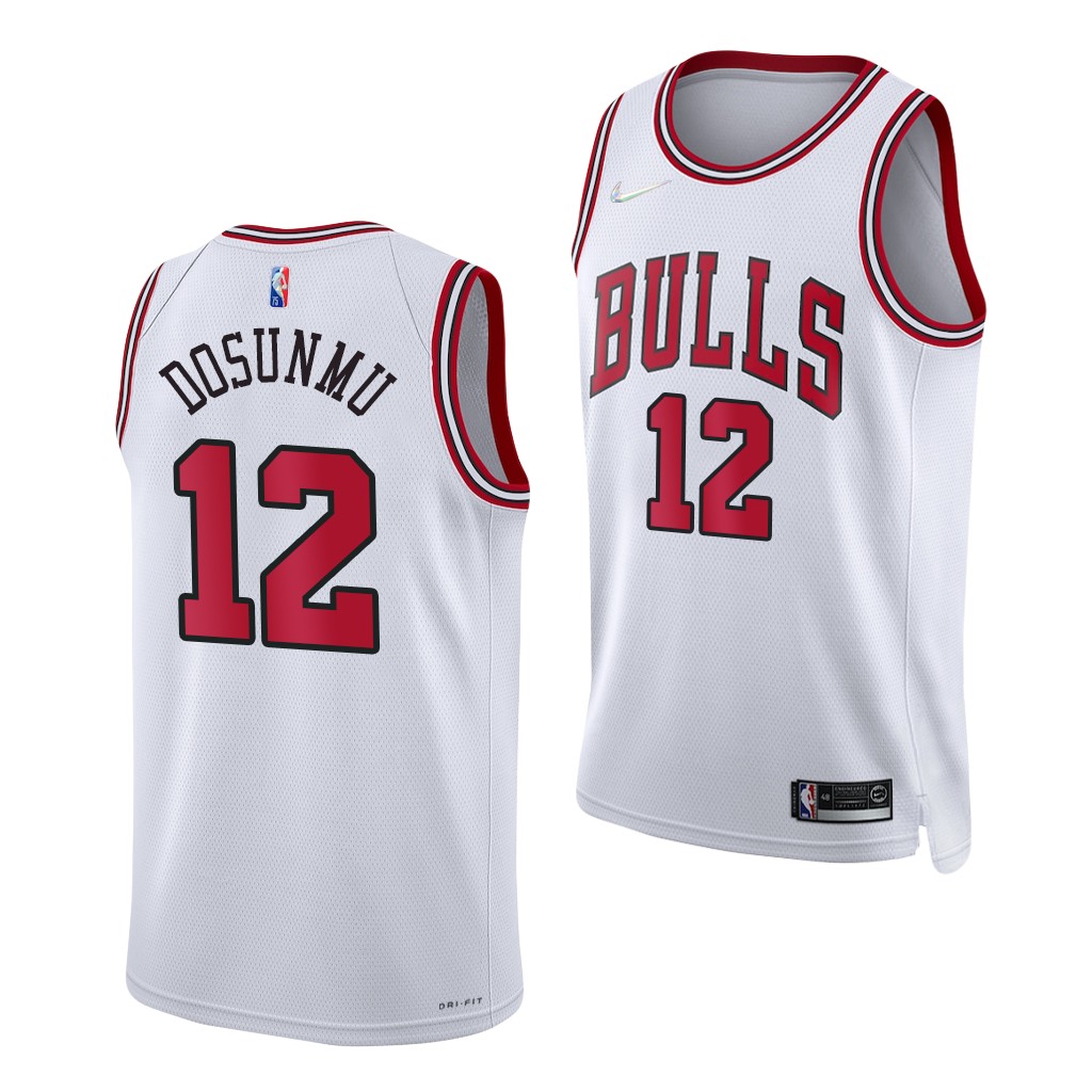 2021 NBA Draft Ayo Dosunmu #12 Bulls 75th Diamond Anniversary White Jersey Association Edition