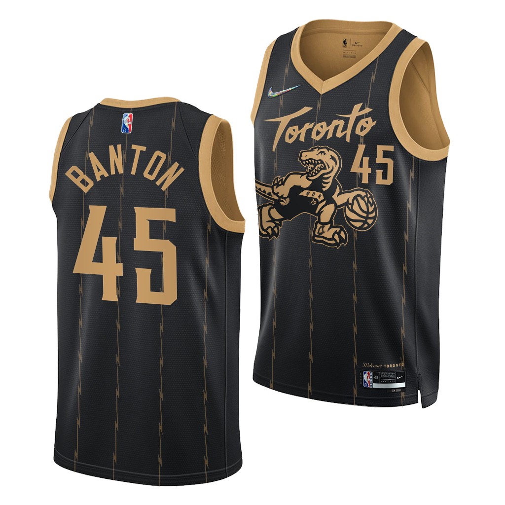 2021 NBA Draft Dalano Banton #45 Raptors 75th Anniversary Black Jersey City Edition