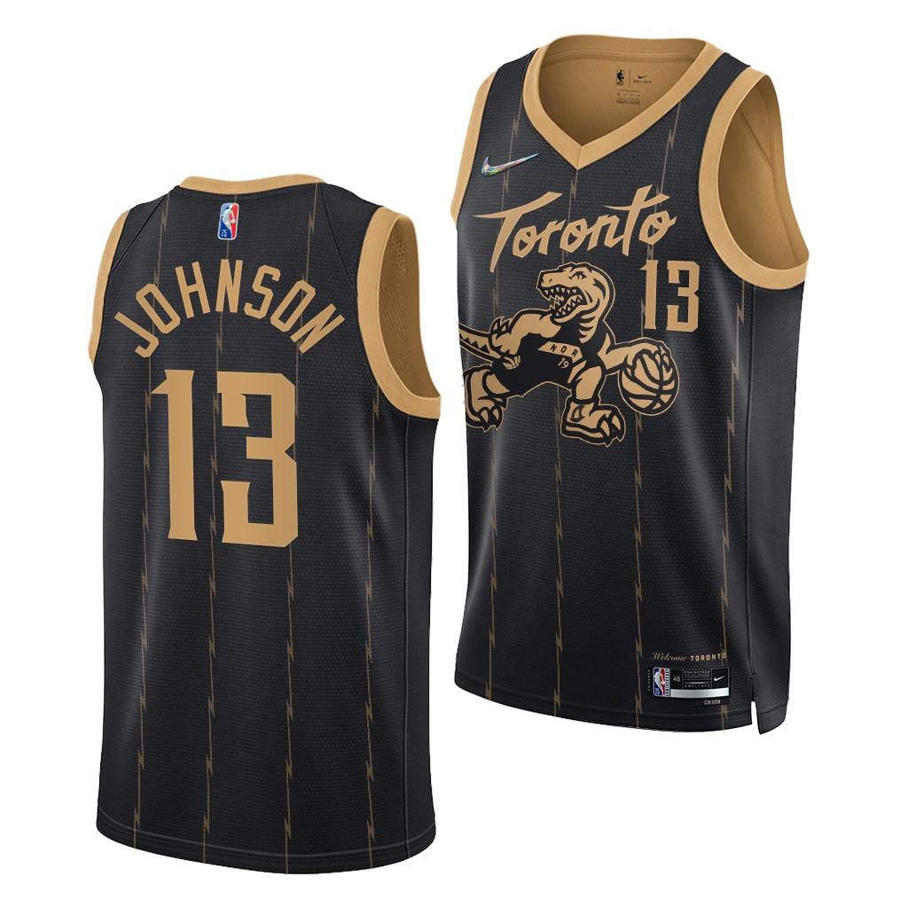 2021 NBA Draft David Johnson #13 Raptors 75th Anniversary Black Jersey City Edition