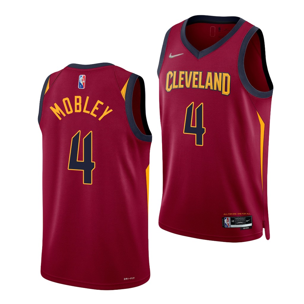 2021 NBA Draft Evan Mobley #4 Cavaliers Diamond Wine Jersey 75th Anniversary