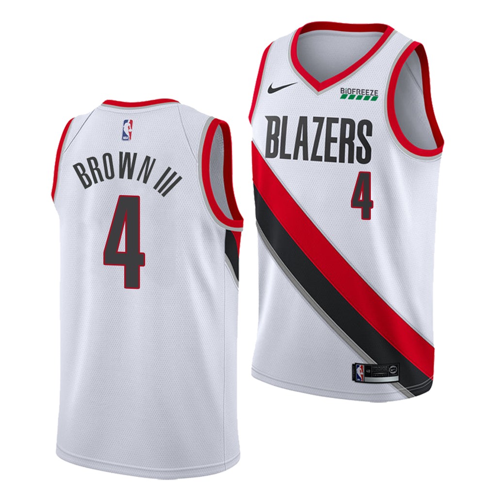 2021 NBA Draft Greg Brown III #4 Blazers White Jersey Association Edition