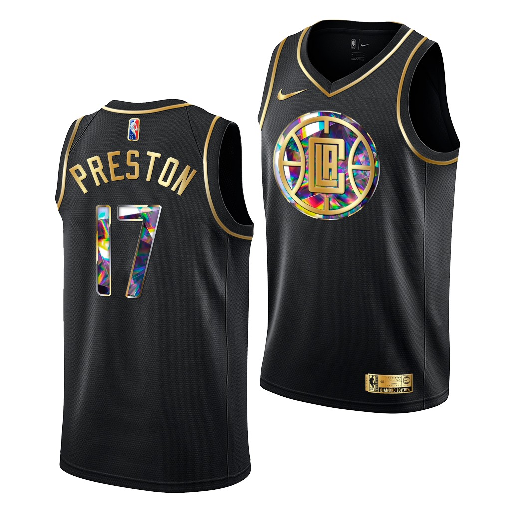 2021 NBA Draft Jason Preston #17 Clippers NBA 75th Season Black Jersey Diamond Logo