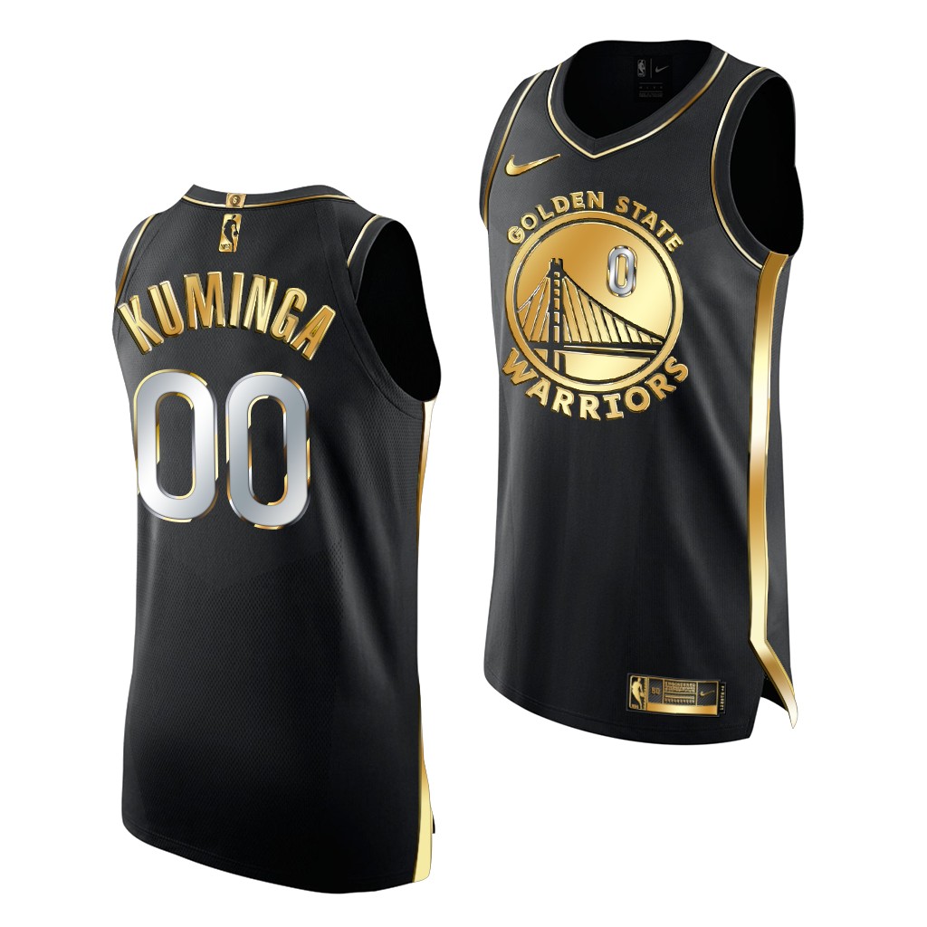 2021 NBA Draft Jonathan Kuminga #00 Warriors Black Jersey Golden Edition