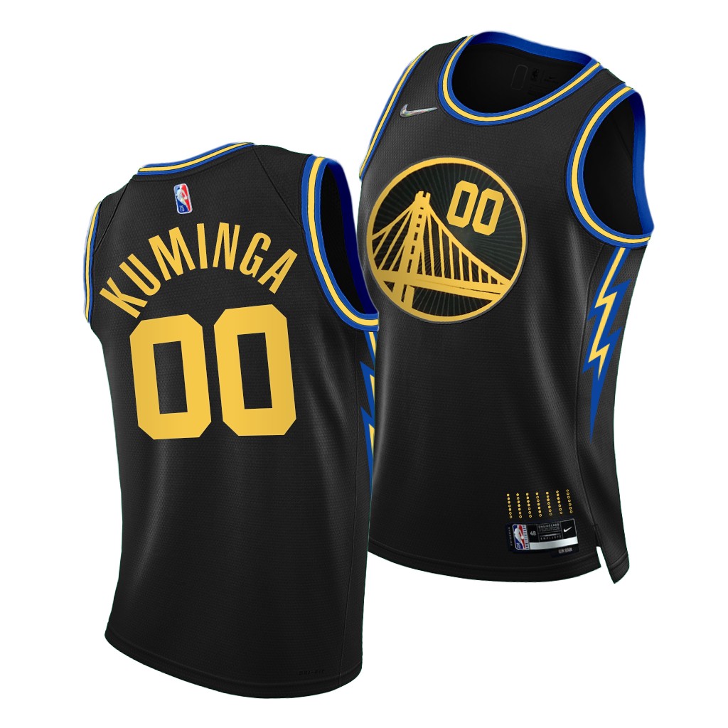 2021 NBA Draft Jonathan Kuminga #00 Warriors NBA 75th Season Black Jersey City Edition