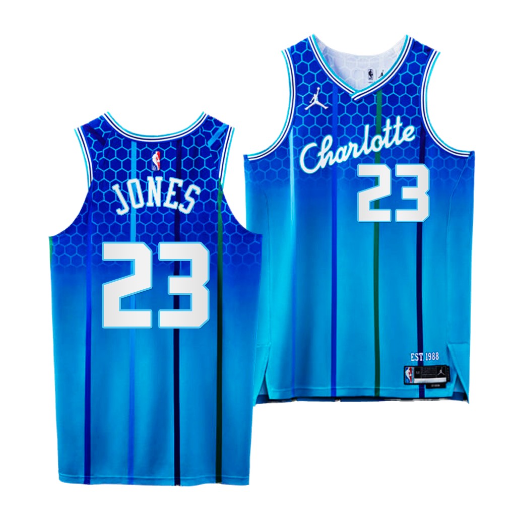 2021 NBA Draft Kai Jones #23 Hornets NBA 75th Teal Jersey City Edition