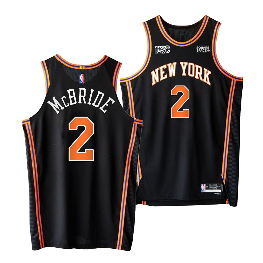 2021 NBA Draft Miles McBride #2 Knicks NBA 75th Black Jersey City Edition