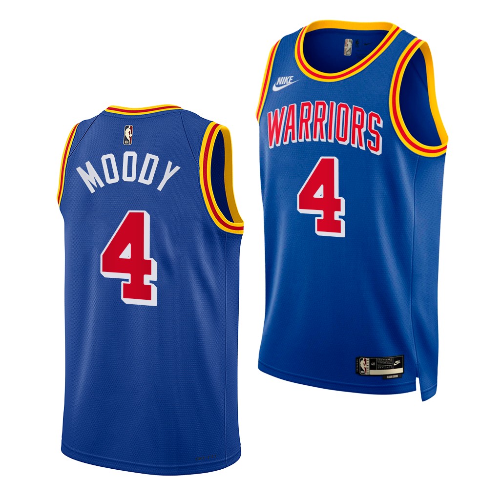 2021 NBA Draft Moses Moody #4 Warriors Year Zero Royal Jersey Classic Edition