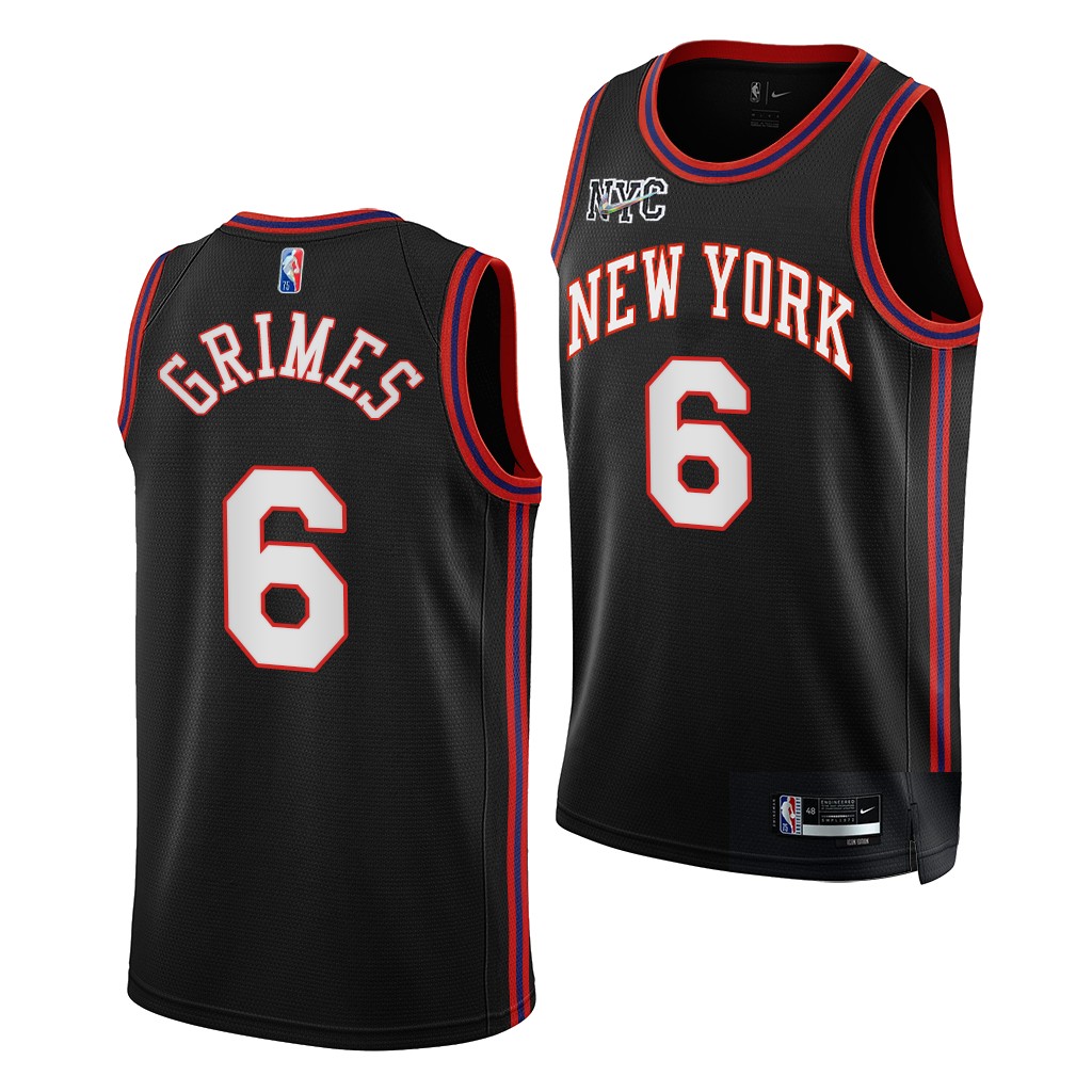 2021 NBA Draft Quentin Grimes #6 Knicks 75th Anniversary Black Jersey City Edition