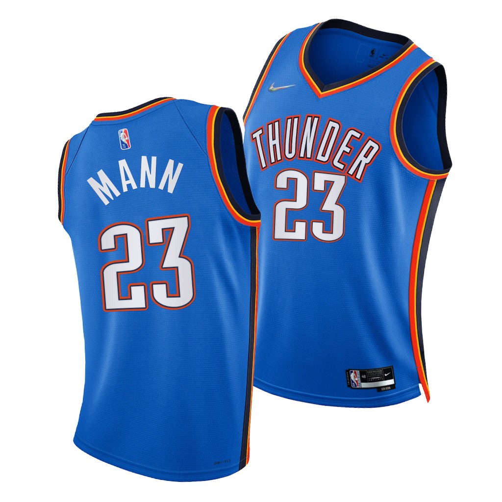 2021 NBA Draft Tre Mann #23 Thunder 75th Diamond Anniversary Blue Jersey Icon Edition