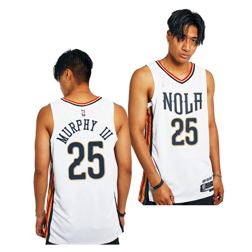 2021 NBA Draft Trey Murphy III #25 Pelicans 75th Anniversary White Jersey City Edition