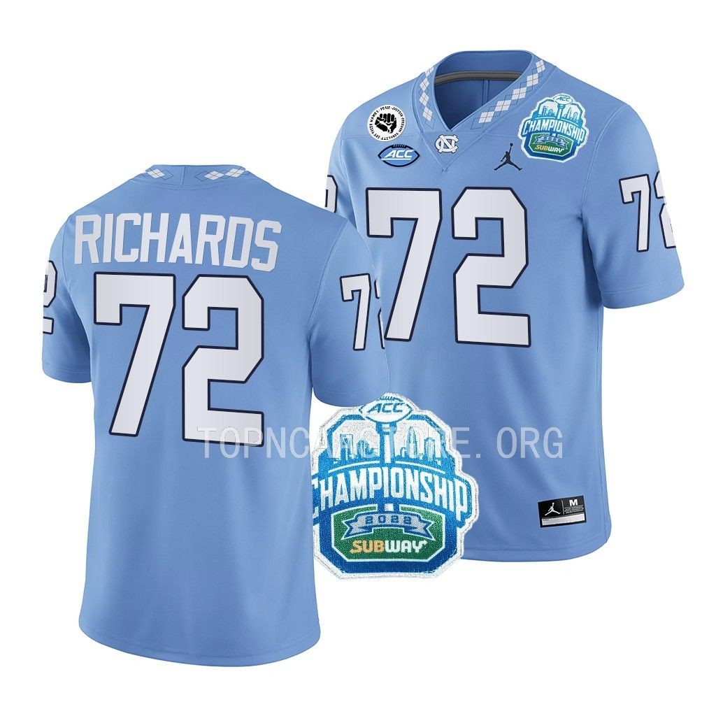 2022 ACC Championship Asim Richards North Carolina Tar Heels #72 Blue College Football Jersey Men’s