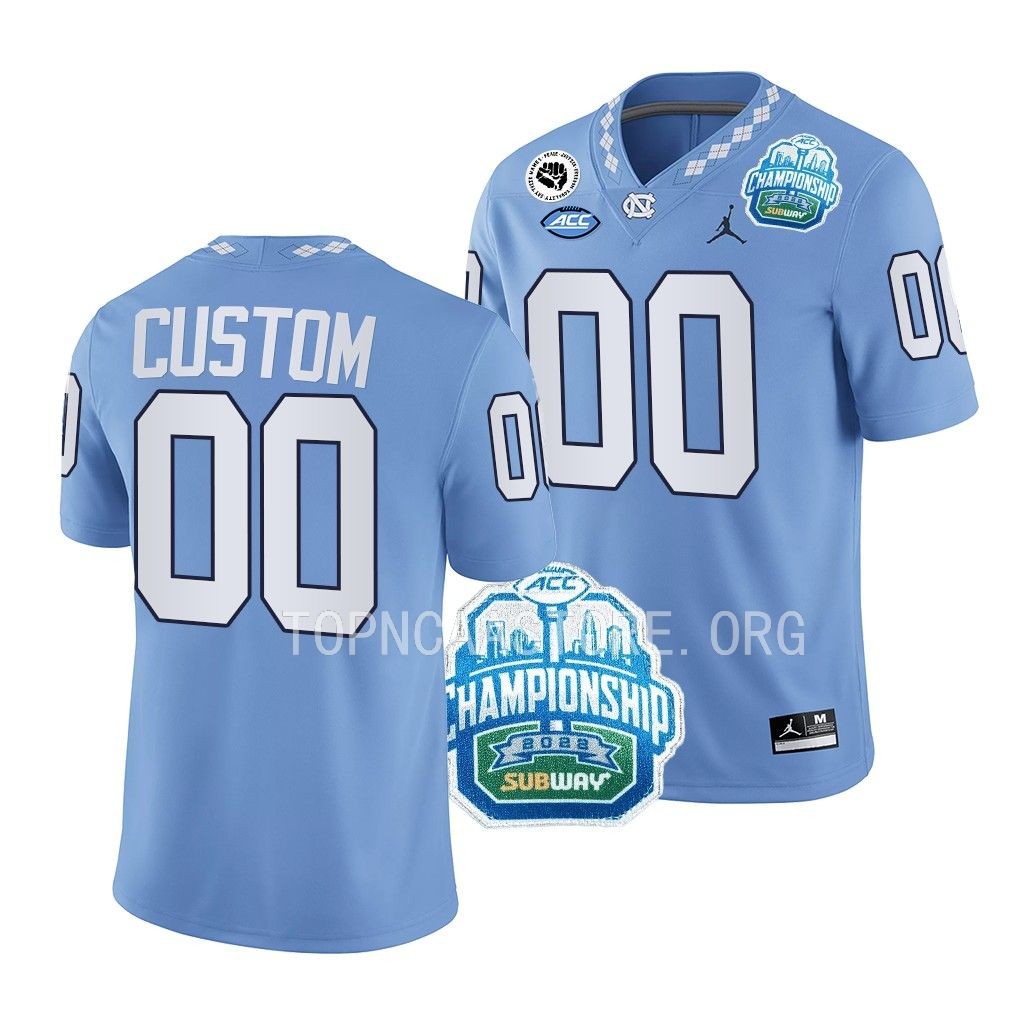 2022 ACC Championship Custom North Carolina Tar Heels #00 Blue College Football Jersey Men’s