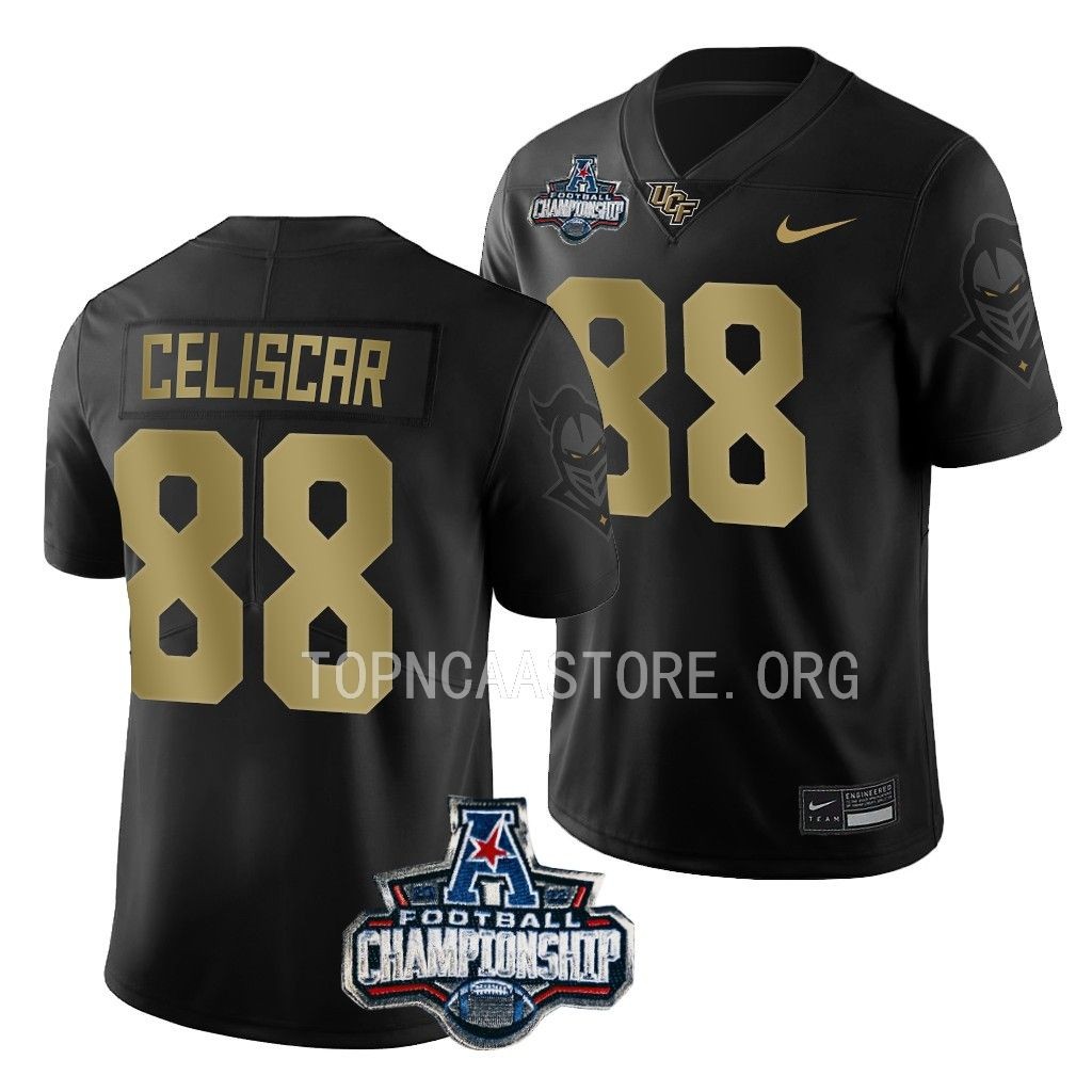 2022 ACC Championship Josh Celiscar UCF Knights #88 Black Gold Jersey Men’s