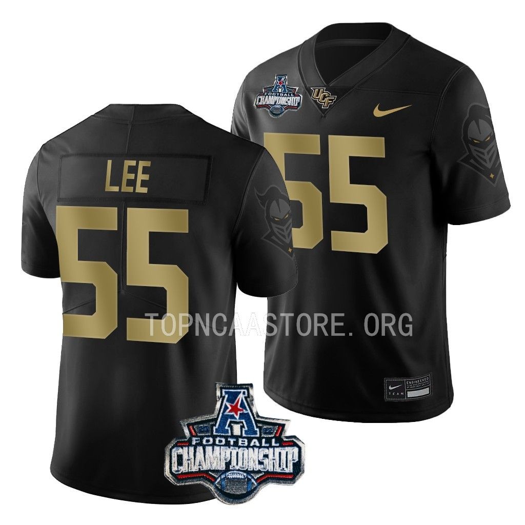 2022 ACC Championship Matthew Lee UCF Knights #55 Black Gold Jersey Men’s