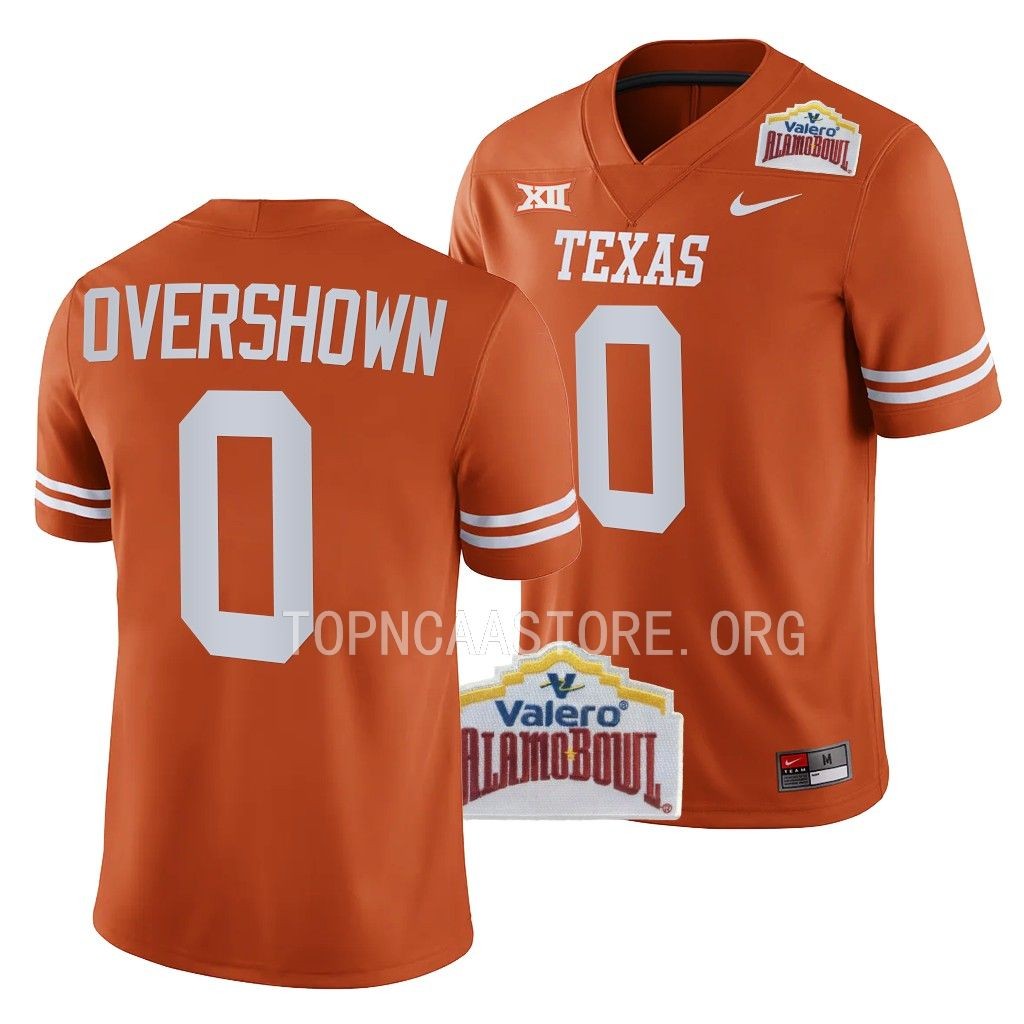 2022 Alamo Bowl DeMarvion Overshown Texas Longhorns #0 Orange College Football Jersey Men’s