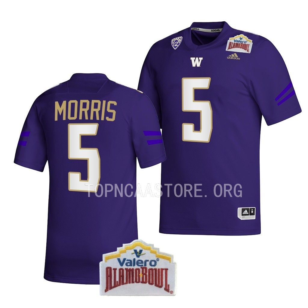 2022 Alamo Bowl Dylan Morris Washington Huskies #5 Purple College Football Jersey Men’s