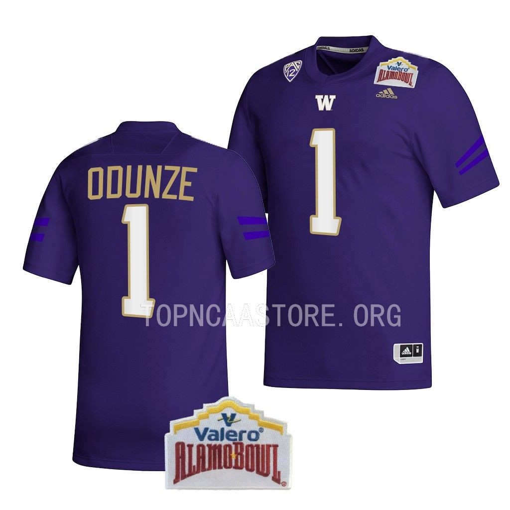 2022 Alamo Bowl Rome Odunze Washington Huskies #1 Purple College Football Jersey Men’s