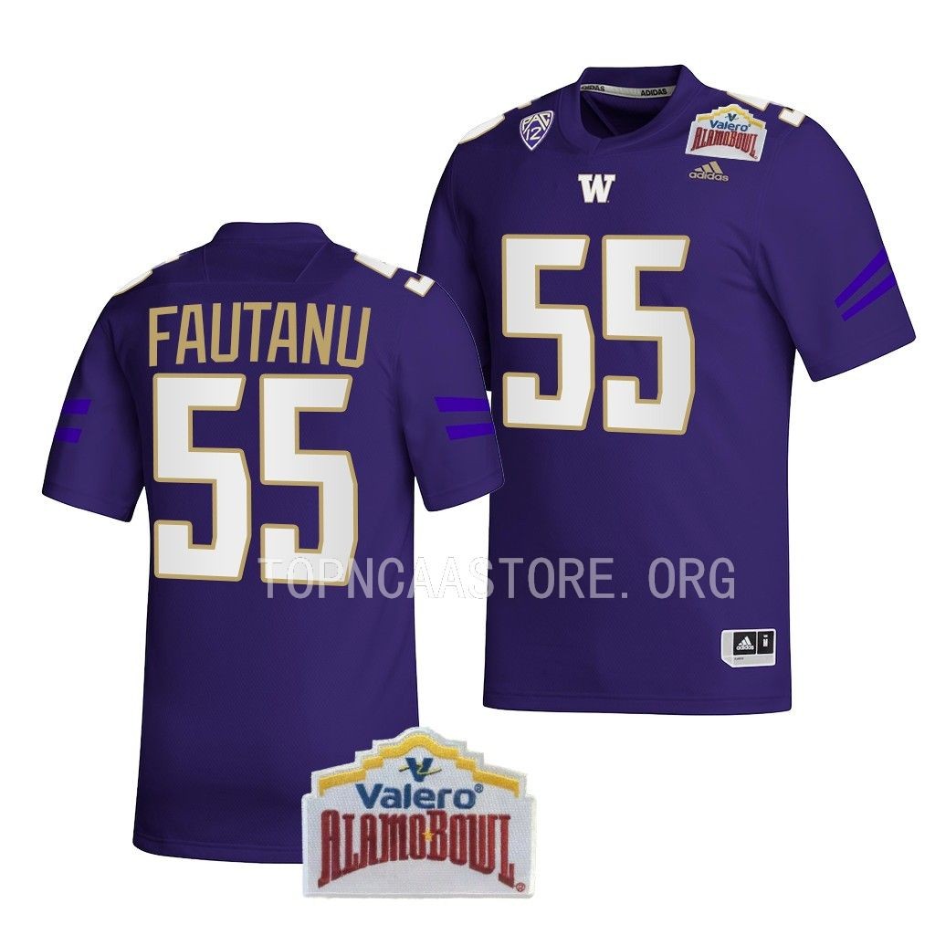 2022 Alamo Bowl Troy Fautanu Washington Huskies #55 Purple College Football Jersey Men’s