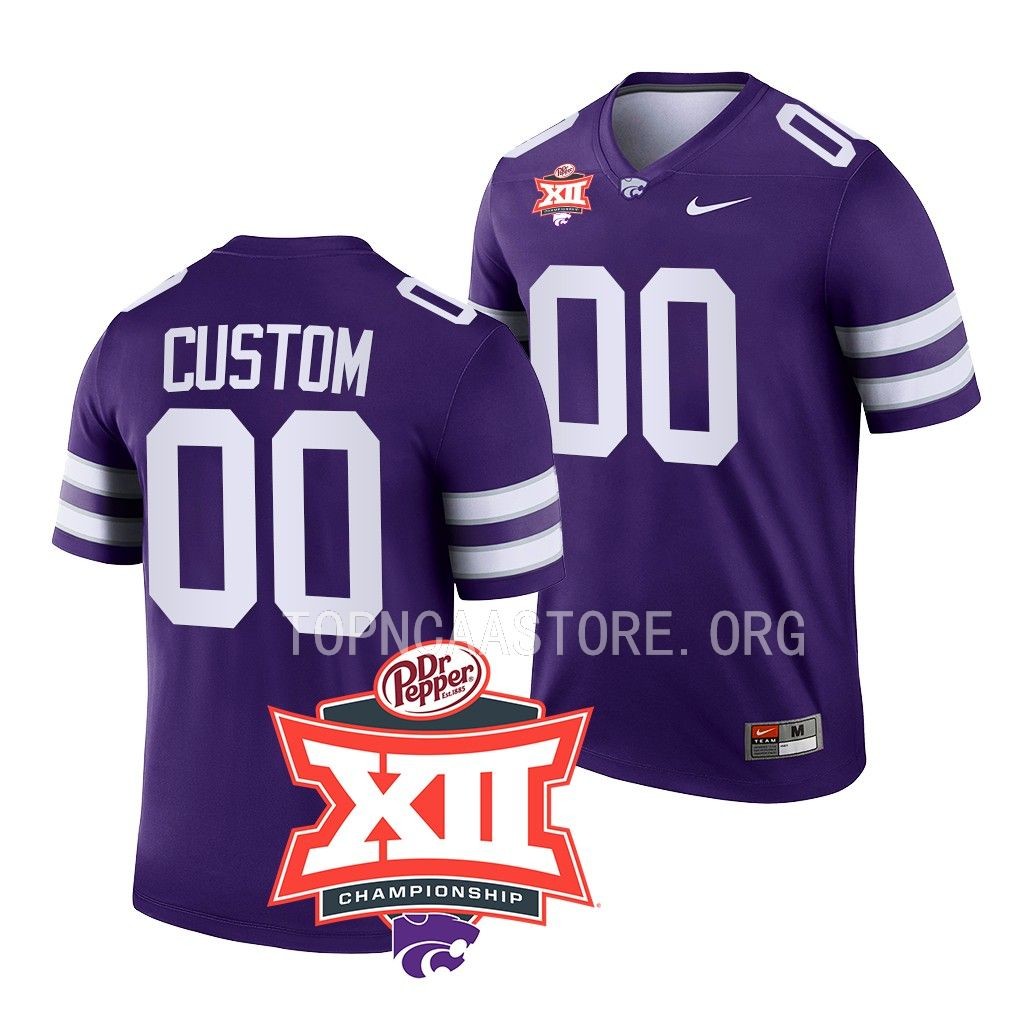 2022 Big 12 Football Champions Custom Kansas State Wildcats #00 Purple Jersey Men’s