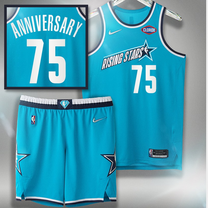2022 Clorox Rising Stars NBA Jersey Blue Shorts Set Uniform