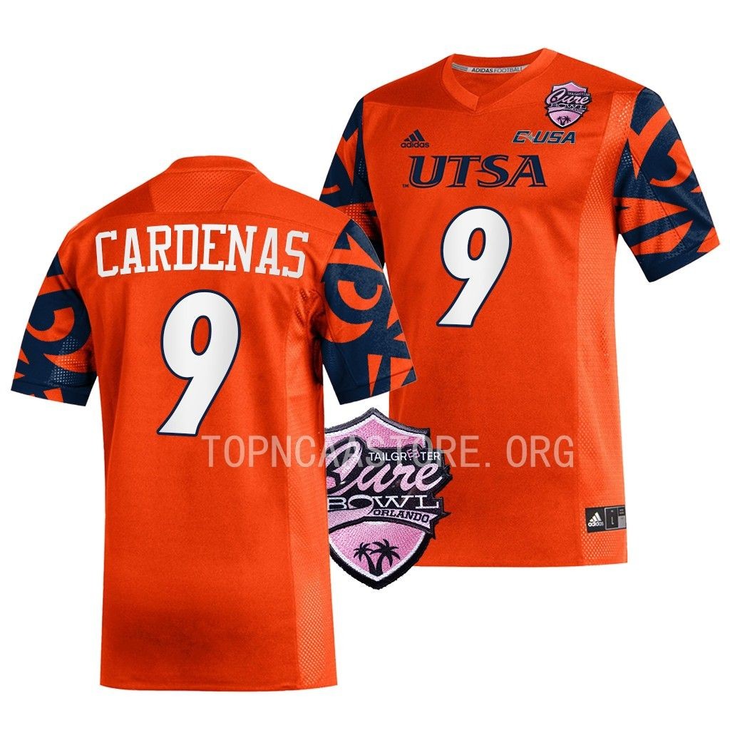 2022 Cure Bowl Oscar Cardenas UTSA Roadrunners #9 Orange Football Jersey Men’s