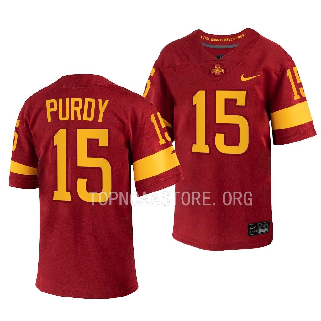 2022 Draft’s Mr. Irrelevant Brock Purdy Iowa State Cyclones #15 Red Football Jersey Men’s