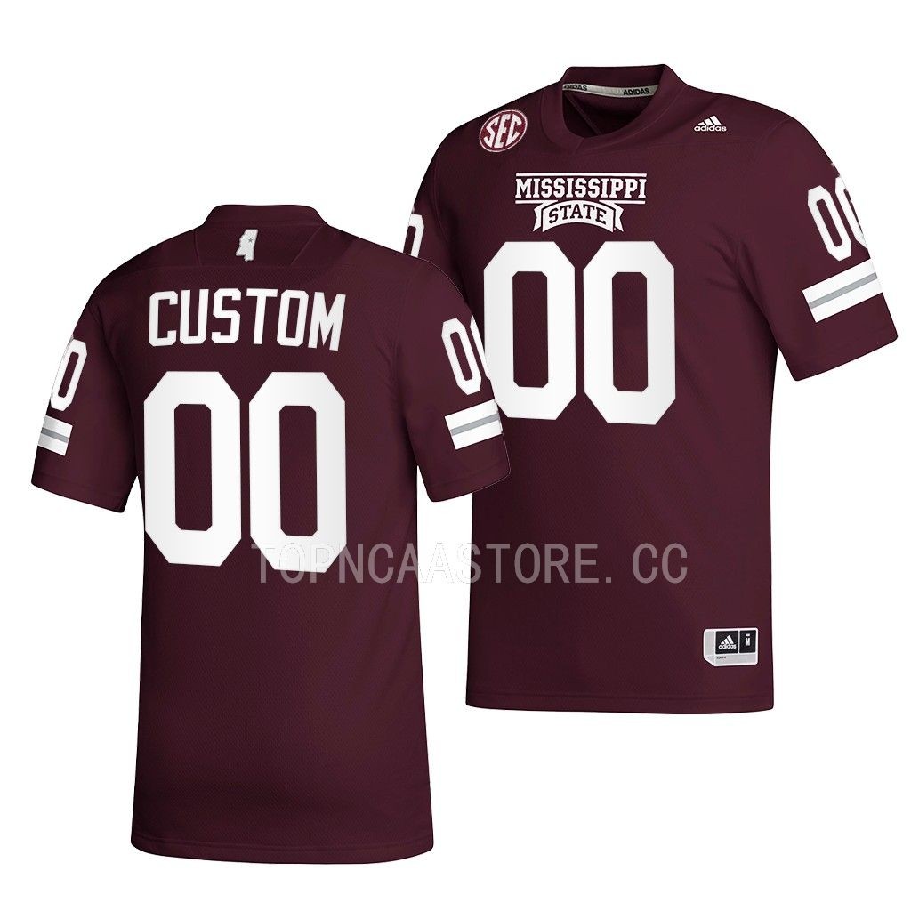 2022 Egg Bowl Champs Custom Mississippi State Bulldogs #00 Maroon Premier Football Jersey Men’s