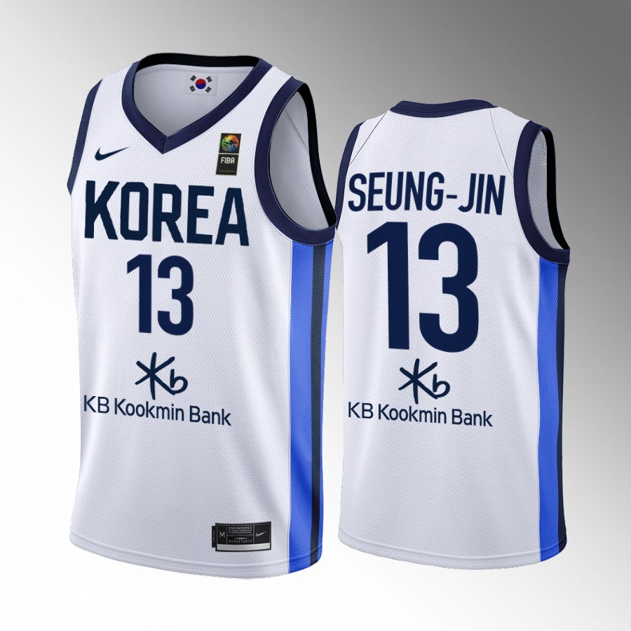 2022 FIBA  World Cup South Korea #13 Ha Seung-Jin Men Jersey White Home