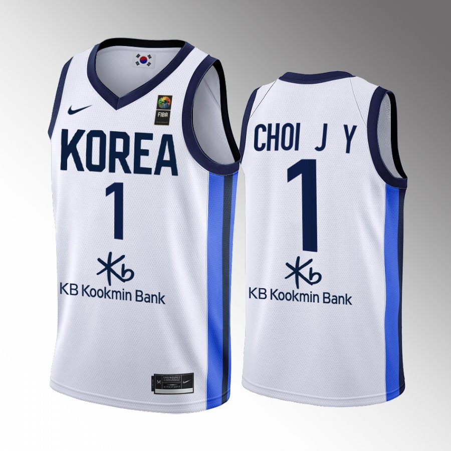2022 FIBA  World Cup South Korea #1 Junyong CHOI Men Jersey White Home