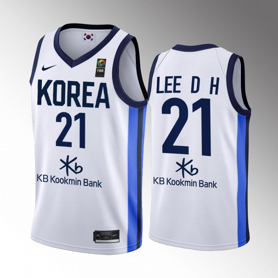 2022 FIBA  World Cup South Korea #21 Daeheon LEE Men Jersey White Home
