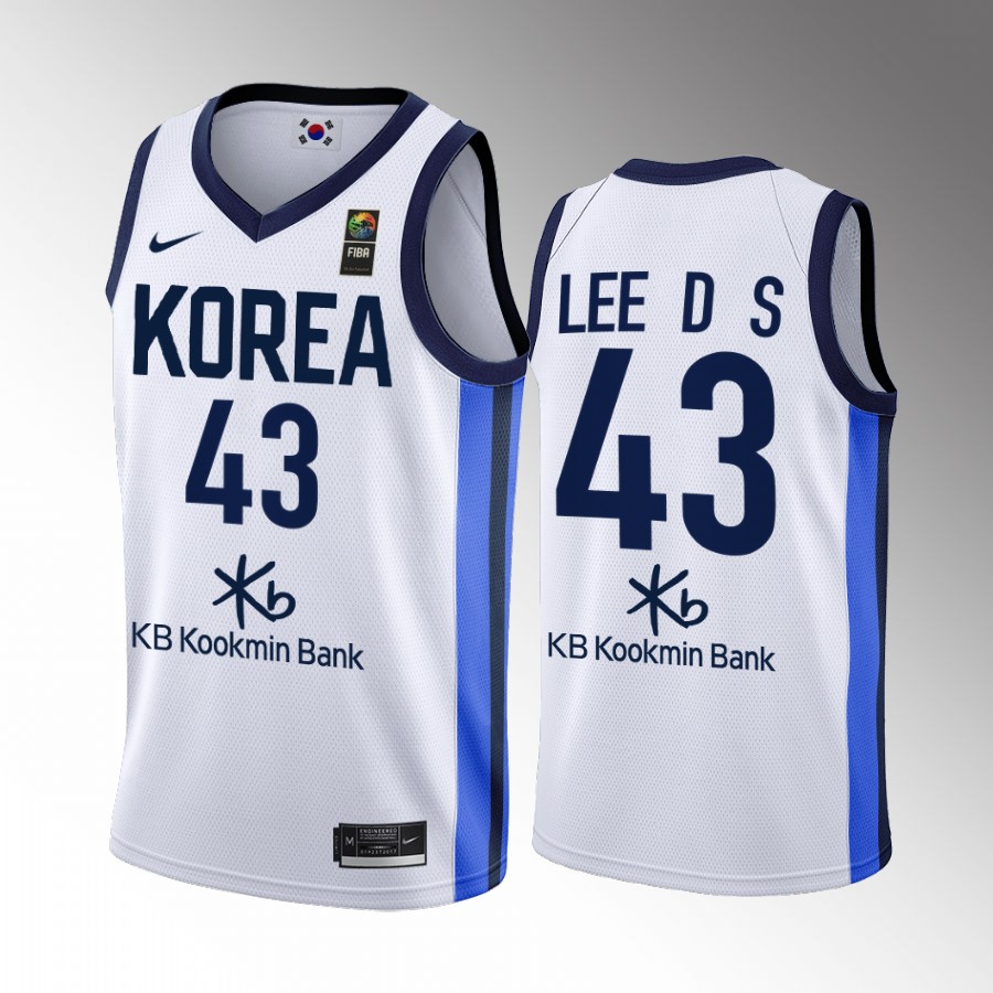 2022 FIBA  World Cup South Korea #43 Daesung LEE Men Jersey White Home