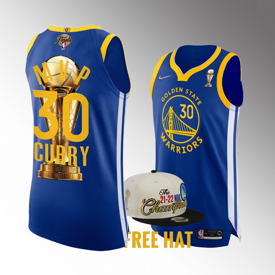 2022 NBA Finals MVP Stephen Curry Warriors #30 Jersey Royal Commemorative
